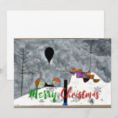 クレーの冬の絵画、クリスマスのご挨拶 ノートカード (正面/裏面)