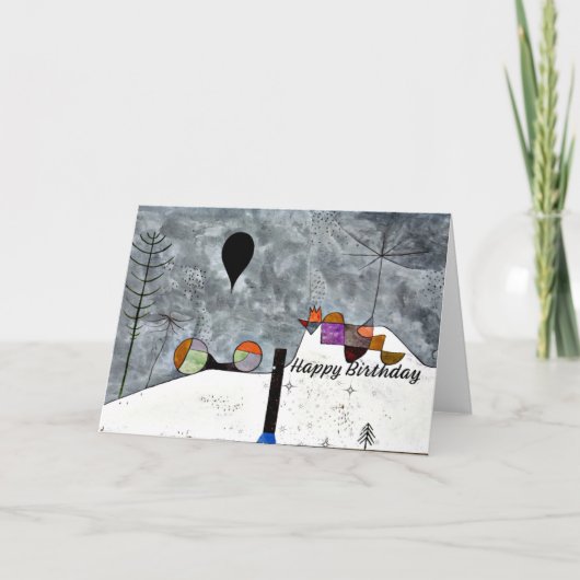 クレーの冬 - ポール・クレー 絵画、誕生日おめでとう カード (正面)