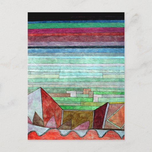 クレーの「豊かな土地への一望」 ポストカード (正面)