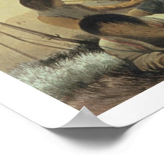 クレーインディアンテントのインテリア、1820年3月25日、f ポスター (角)