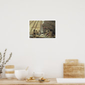 クレーインディアンテントのインテリア、1820年3月25日、f ポスター (キッチン)