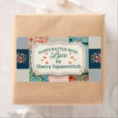 クレータキルティングフローラストライプブロックキルト ラベル (インサイチュ)