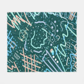 クレーターと彗星 フリースブランケット (正面(横))