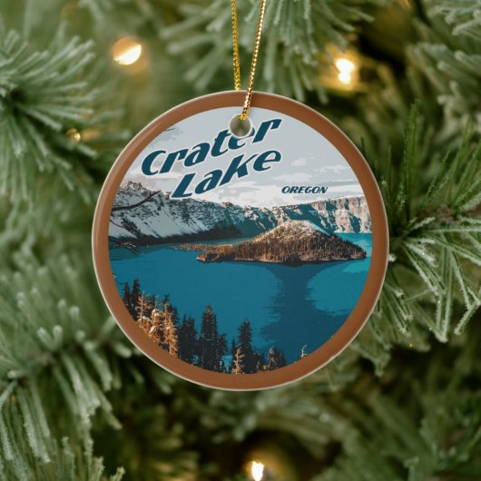 クレーターパーソナライズされたレイクオレゴン セラミックオーナメント (ツリー)