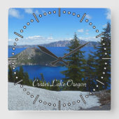 クレーターレイクオレゴンスクエアウォールクロック スクエア壁時計 (正面)