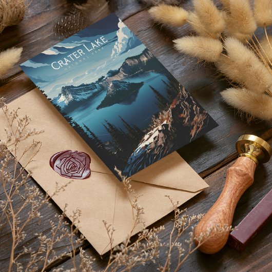 クレーターレイクス威厳のあるアイランドビュー ポストカード