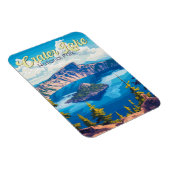 クレーターレイクナショナルパークイラストレーショントラベルアート マグネット (右側)