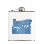 クレーターレイクナショナルパークオレゴンウッドグレイン フラスク (正面)