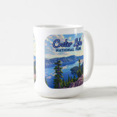 クレーターレイクナショナルパークオレゴンレトロ コーヒーマグカップ (正面右)