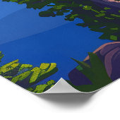 クレーターレイクナショナルパークオレゴンレトロ ポスター (角)