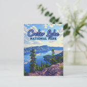 クレーターレイクナショナルパークオレゴンレトロ ポストカード (スタンド正面)