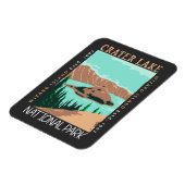 クレーターレイクナショナルパークオレゴンレトロ 動揺して マグネット (左側)