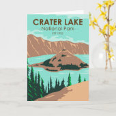 クレーターレイクナショナルパークオレゴンヴィンテージ カード (黄色い花)