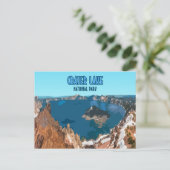 クレーターレイクナショナルパークオレゴンヴィンテージ ポストカード (スタンド正面)