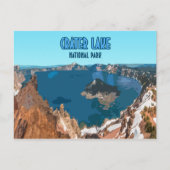 クレーターレイクナショナルパークオレゴンヴィンテージ ポストカード (正面)