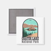 クレーターレイクナショナルパークオレゴンヴィンテージ マグネット (正面/裏面)
