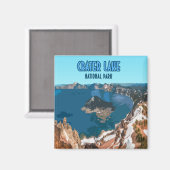 クレーターレイクナショナルパークオレゴンヴィンテージ マグネット (正面/裏面)