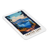 クレーターレイクナショナルパークトラベルアートヴィンテージ マグネット (右側)