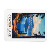 クレーターレイクナショナルパークトラベルアートヴィンテージ マグネット (横)