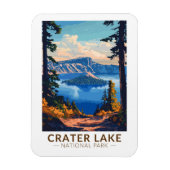 クレーターレイクナショナルパークトラベルアートヴィンテージ マグネット (縦)