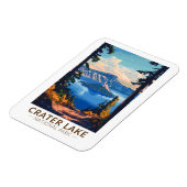 クレーターレイクナショナルパークトラベルアートヴィンテージ マグネット (左側)