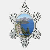 クレーターレイクナショナルパークランドスケープ スノーフレークピューターオーナメント (右)