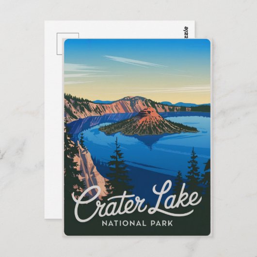 クレーターレイクナショナルパークヴィンテージ ポストカード (正面/裏面)
