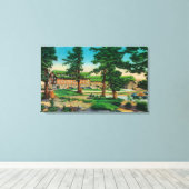 クレーターレイクロッジとオールドパインズクレーターレイク、または キャンバスプリント (インサイチュ (ウッドフロア))