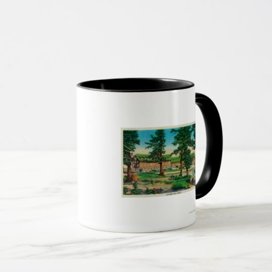 クレーターレイクロッジとオールドパインズクレーターレイク、または マグカップ (正面右)