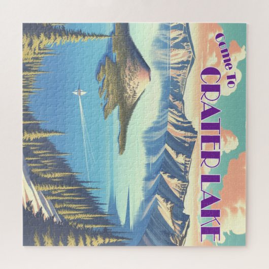クレーターレイクヴィンテージポスター ジグソーパズル (横)