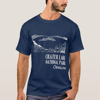 クレーターレイク国立公園アートイラスト Tシャツ