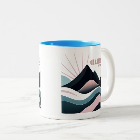 クレーターレイク国立公園着色ヒルズ ツートーンマグカップ (正面右)
