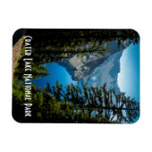 クレーターレイク国立公園風光明媚な山の写真 マグネット (横)