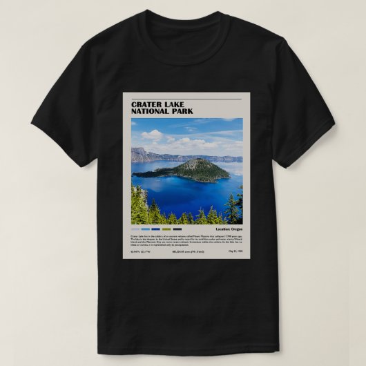 クレーターレイク国立公園1 Tシャツ (デザイン正面)
