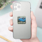 クレーターレイク国立公園 スカイライン バッジ シール (スマートフォン)