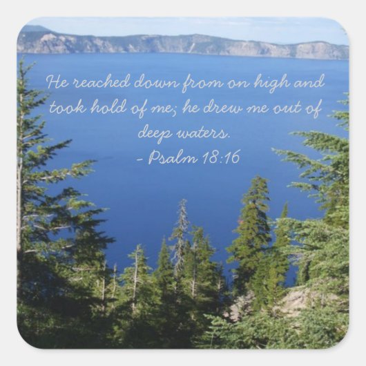 クレーター湖のシール スクエアシール (正面)