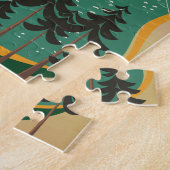 クレーター湖カナダ旅行ポスター ジグソーパズル (側面)