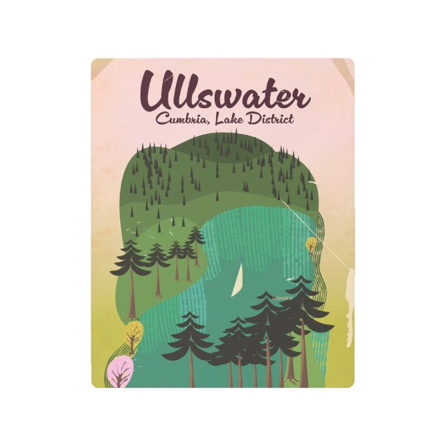 クレーター湖カナダ旅行ポスター メタルプリント (正面)