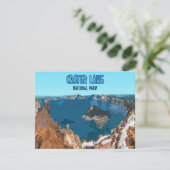 クレーター湖国立公園 オレゴン ヴィンテージ フラットカード (スタンド正面)