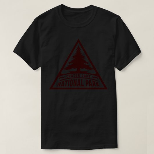 クレーター湖国立公園 ツリー トライアングル ブラウン Tシャツ (デザイン正面)