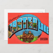 クレーター湖 オレゴン ヴィンテージ グリーティング ポストカード (正面/裏面)