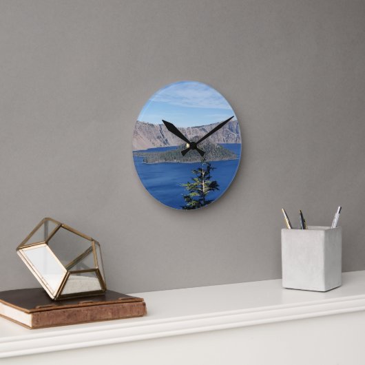 クレーター湖 ラウンド壁時計 (オフィス)