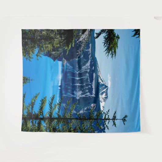 クレーター湖//信じられない国立公園の景色 タペストリー (正面(横))