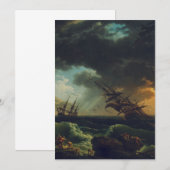 クレード=ジョゼフ・ベルネの「嵐の海での難破」 招待状 (正面/裏面)