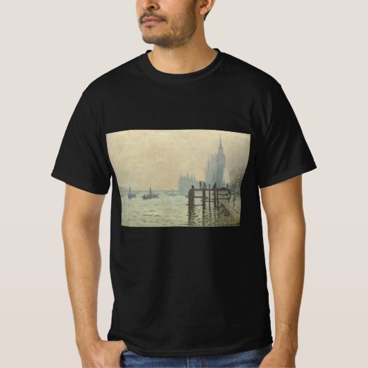クレード・モネの「ウェストミンスター下のテムズ」 Tシャツ (正面)