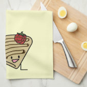 クレープのネバネバしたいちごのデザートチョコレートフランス語 キッチンタオル (四つ折り)