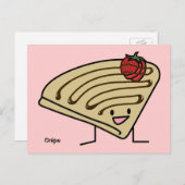 クレープパスティストロベリーデザートチョコレーフランスのト ポストカード (正面/裏面)