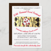 クレープパンケーキフランスフードフランスのフェスティバルクレープ 招待状 (正面/裏面)