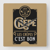 クレープフランスのス スクエア壁時計 (正面)