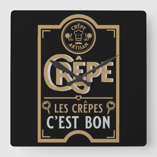 クレープフランスのス スクエア壁時計 (正面)